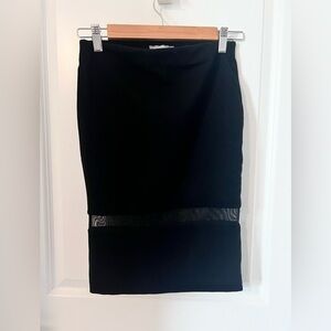 Zara Black Pull On Stretchable Pencil Cut
Mesh Detail Bodycon Skirt Size Medium